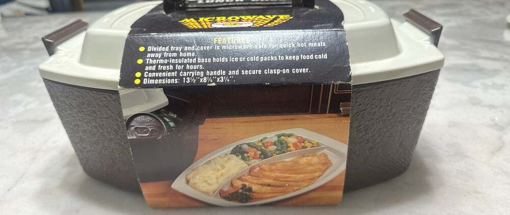 Vintage Nordic Ware Microwave Lunch Case with Divided Tray and Insulated Base